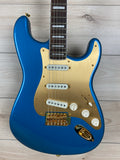 Squier 40th Anniversary Stratocaster Gold Edition with Laurel Fingerboard, Gold Anodized Pickguard, Lake Placid Blue