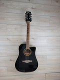 Eko NXT Series Dreadnought Cutaway Acoustic Electric Guitar - Black