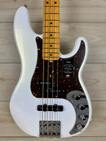 Fender American Ultra Precision Bass Maple Fingerboard, Arctic Pearl