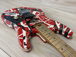 EVH Striped Series Frankenstein Frankie Electric Guitar, Red with Black Stripes Relic