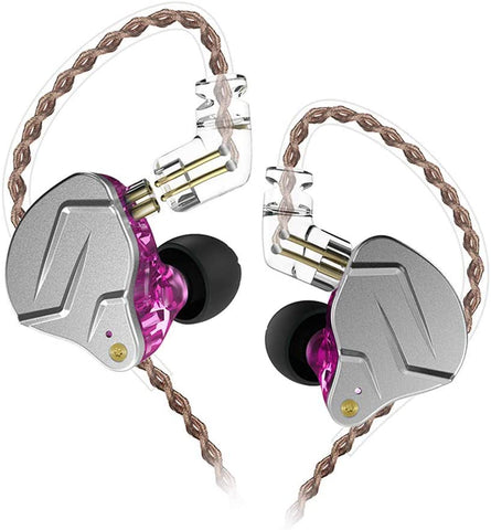 KZ ZSN Pro 1BA+1DD Hybrid in Ear Earphones Monitor Running Sports Headphones HiFi Bass Metal Wired Earbuds (No Mic, Purple)