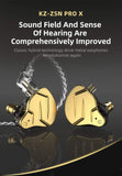 KZ ZSN PRO X Dual Driver 1BA+1DD Hybrid Metal In-Ear Monitor Earbuds - No Mic, Gold