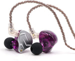 KZ ZSN Pro 1BA+1DD Hybrid in Ear Earphones Monitor Running Sports Headphones HiFi Bass Metal Wired Earbuds (No Mic, Purple)