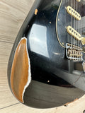 Fender Custom Shop Black Roasted Dual-Mag Strat Relic - Aged Black