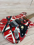 EVH Striped Series Frankenstein Frankie Electric Guitar, Red with Black Stripes Relic