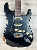 Fender Custom Shop Black Roasted Dual-Mag Strat Relic - Aged Black