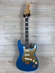 Squier 40th Anniversary Stratocaster Gold Edition with Laurel Fingerboard, Gold Anodized Pickguard, Lake Placid Blue