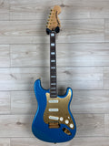 Squier 40th Anniversary Stratocaster Gold Edition with Laurel Fingerboard, Gold Anodized Pickguard, Lake Placid Blue