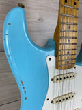 Fender Custom Shop Limited-edition 1957 Stratocaster Relic Finish Faded Aged Daphne Blue