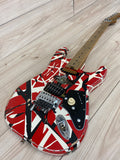 EVH Striped Series Frankenstein Frankie Electric Guitar, Red with Black Stripes Relic