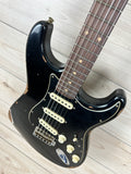 Fender Custom Shop Black Roasted Dual-Mag Strat Relic - Aged Black