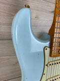 Fender Custom Shop 62 Journeyman Limited Edition Stratocaster Relic Aged Sonic Blue with Gold Hardware