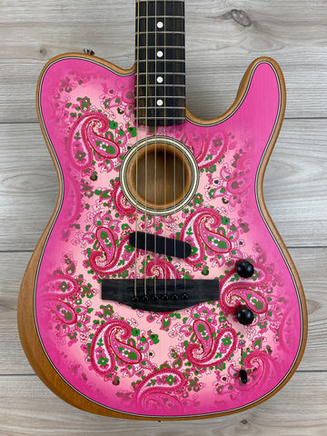 Fender American Acoustasonic limited Edition Telecaster, Pink Paisley