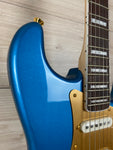 Squier 40th Anniversary Stratocaster Gold Edition with Laurel Fingerboard, Gold Anodized Pickguard, Lake Placid Blue