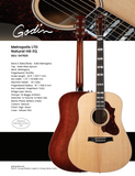 Godin 047925 Metropolis LTD Natural High Gloss Acoustic Electric Guitar with Case