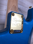 Squier 40th Anniversary Stratocaster Gold Edition with Laurel Fingerboard, Gold Anodized Pickguard, Lake Placid Blue