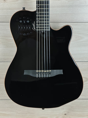 Godin 032174 ACS Nylon Cedar Black Acoustic Electric Guitar - Black