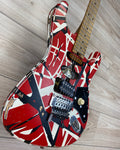 EVH Striped Series Frankenstein Frankie Electric Guitar, Red with Black Stripes Relic