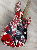 EVH Striped Series Frankenstein Frankie Electric Guitar, Red with Black Stripes Relic