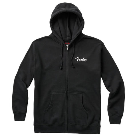 Fender Spaghetti Logo Zip Hoodie  Medium Black - CBN Music Warehouse