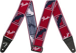 Fender Weighless Monogram Strap - Red - CBN Music Warehouse