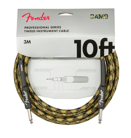 Fender Professional Series Instrument Cable 10ft STR/STR - Woodland Camo