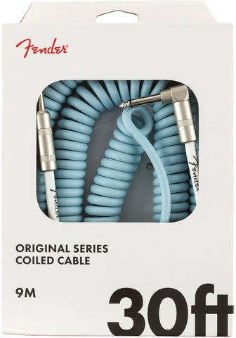 Fender Original Series Coil Cable 30ft STR/ANG - Daphne Blue