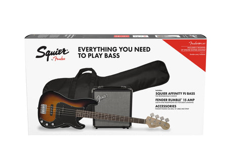 Squier Affinity Series Precision Bass PJ Pack - Brown Sunburst - CBN Music Warehouse