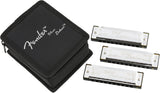 Fender Blues Deluxe Harmonicas 3 Pack w/ Case - CBN Music Warehouse