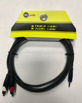 MJ Audio BJJ211 Signal Audio Cable 3.5mm Stereo to 2 RCA - 6.4 ft - CBN Music Warehouse