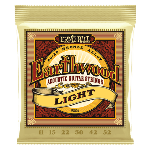 Ernie Ball 2004 Light Earthwood 80/20 Bronze Acoustic Strings - .011-.052