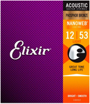 Elixir Strings 16052 Nanoweb Phosphor Bronze Acoustic Guitar Strings - .012-.053 Light