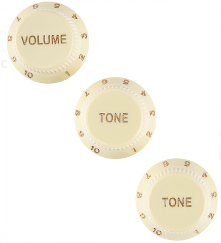 Fender Genuine Stratocaster Soft Touch Knobs, Aged White