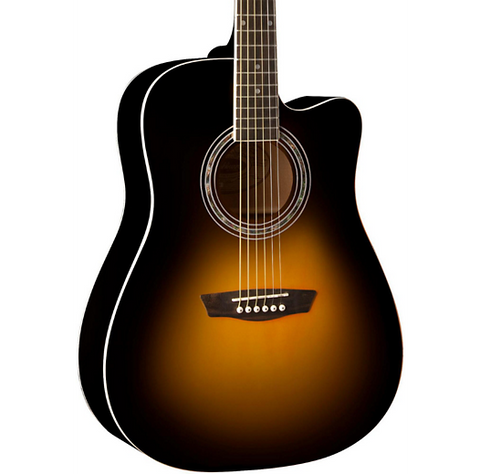 Washburn WA90CE Dreadnought Acoustic Electric Guitar Vintage Sunburst - CBN Music Warehouse