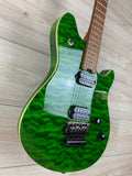 EVH Wolfgang Standard QM Electric Guitar - Transparent Green with Baked Maple Fingerboard