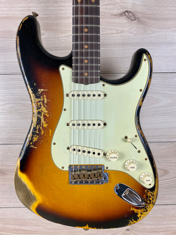 Fender Custom Shop '61 Stratocaster Heavy Relic Electric Guitar Super Faded Aged 3-Color Sunburst