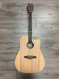 Eko TRI Dreadnought Cutaway Acoustic Electric Guitar - Natural