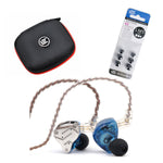 KZ ZS10 Pro Bundle - Includes KZ in-Ear HiFi Metal Earphones (No Mic, Blue), 1 - KZ EVA Case and 1 - KZ Foam tips