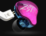 KZ ZST X Purple Bundle - KZ ZST Purple in Ear Earphones + KZ Eva Carrying Case