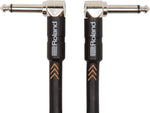 Roland 1ft Instrument Cable, Angled/Angled 1/4" jack , Black series (RIC-B1AA) - CBN Music Warehouse